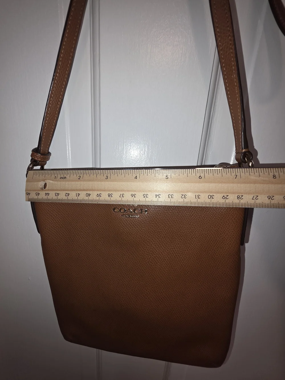 Coach Leather Crossbody Messenger in Chestnut Brown
